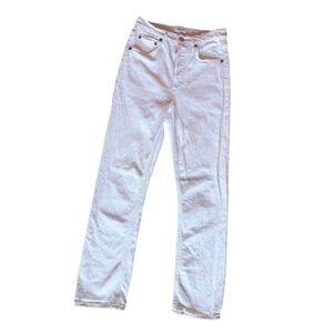 AGOLDE High Rise Straight Leg Jeans White Denim Size 23 Button Fly